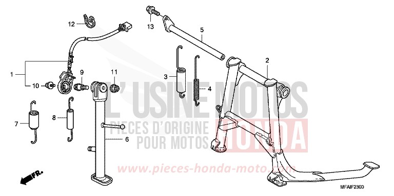 STAND for CBF1000 ABS PEARL SIENA RED (R320) from 2008